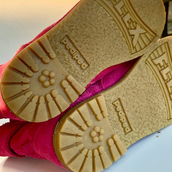 Pediped Flex Tall pink suede boots SIZE US 9-9.5/ EU 26 - Picture 10 of 11